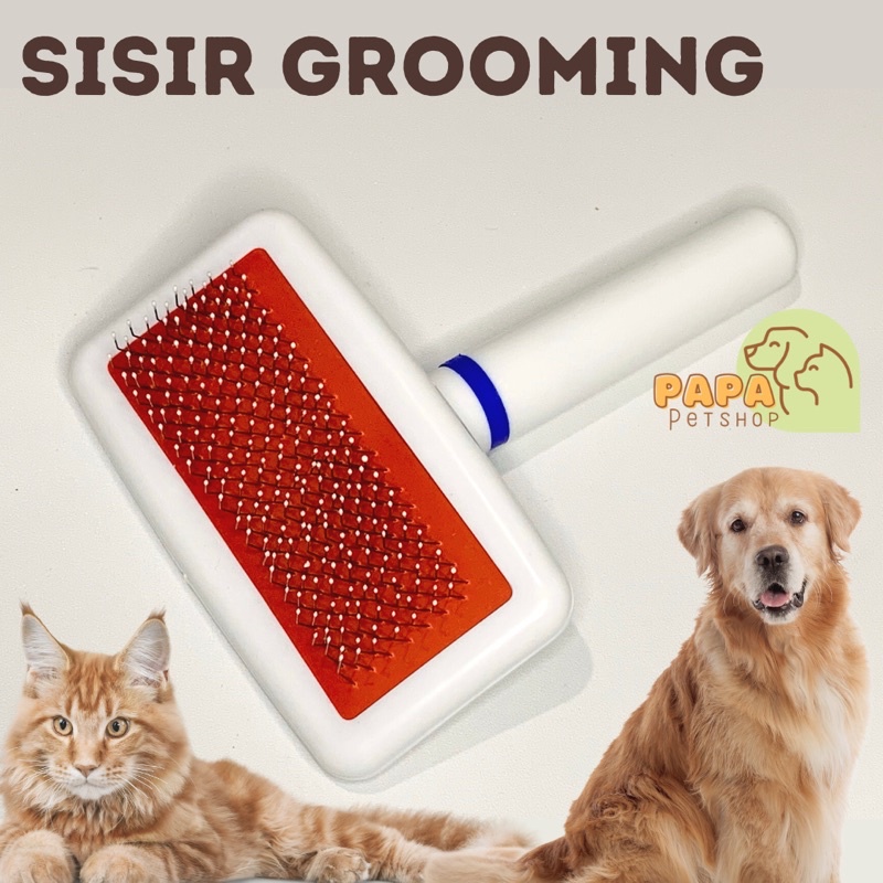 Sisir grooming sikat bulu rontok anjing kucing