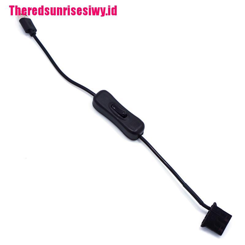 【Theredsunrisesiwy.id】USB to 4Pin Molex with Switch PC Fan Connector Cable Adapter Cord
