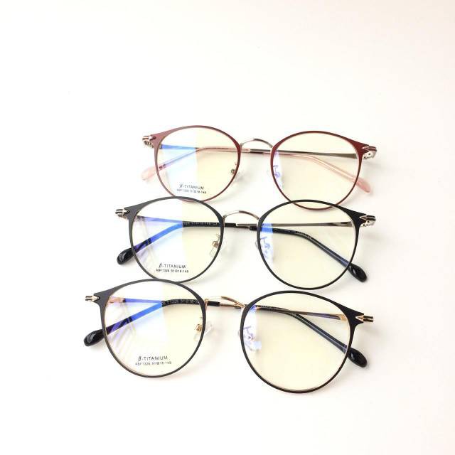 NEW KACAMATA PHOTOCROMIC 1326 WANITA PRIA TERBARU FRAME TITANIUM OPTIK FASHION VINTAGE BLUERAY