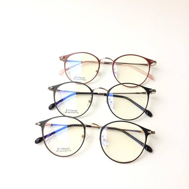 NEW KACAMATA PHOTOCROMIC 1326 WANITA PRIA TERBARU FRAME TITANIUM OPTIK FASHION VINTAGE BLUERAY