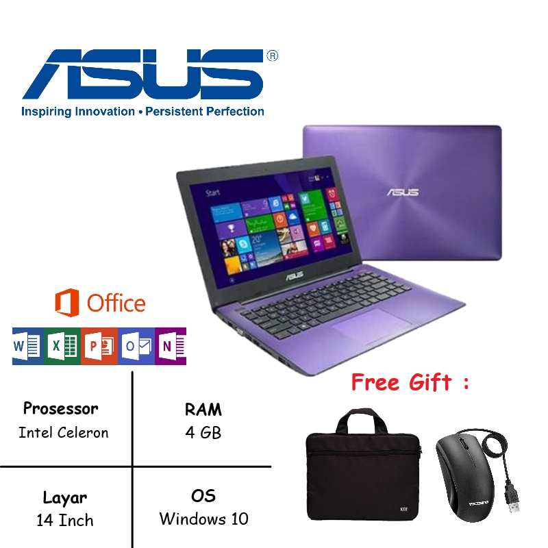 LAPTOP ASUS X453 INTEL CELERON RAM 8GB 14 INCI WINDOWS 10