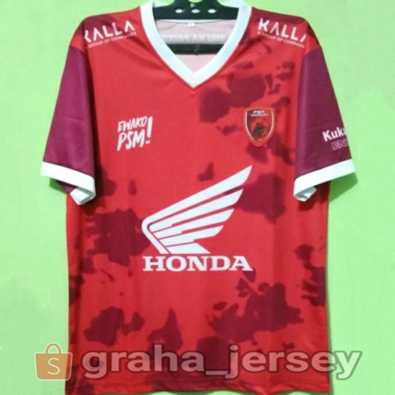 Jersey PSM Makassar Home 2021 - 2022 BRI Liga 1 Merah Printing Terbaru Lokal