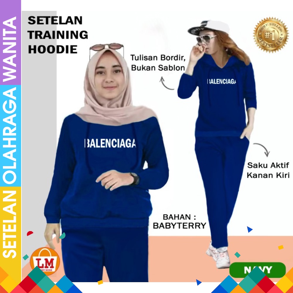 Baju senam muslim syar'i MB Baju Senam Muslimah 1 Set Kaos Olahraga Wanita Tunik Setelan Training