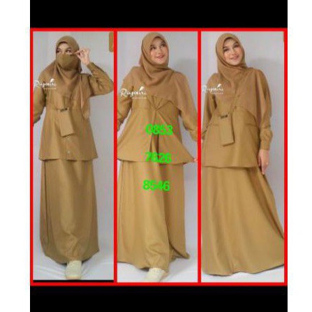 baju seragam gamis kantor dinas pdh guru coklat kheki