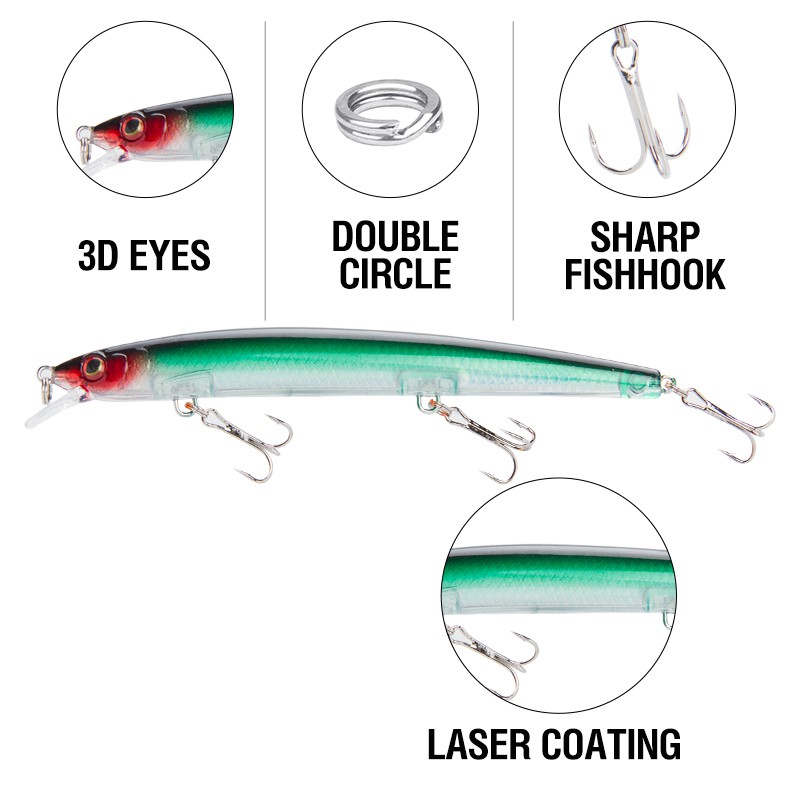 Alat Pancing Murah Umpan Mancing Kail Pancing Plastic Bait Umpan Mancing Alat Pancing Clouser Minnow Umpan Ikan 1PCS 15.4g/13.5cm Sinking Minnow relix nusantara CrankSet CrankBait Umpan Pancing Umpan Pancing Buatan