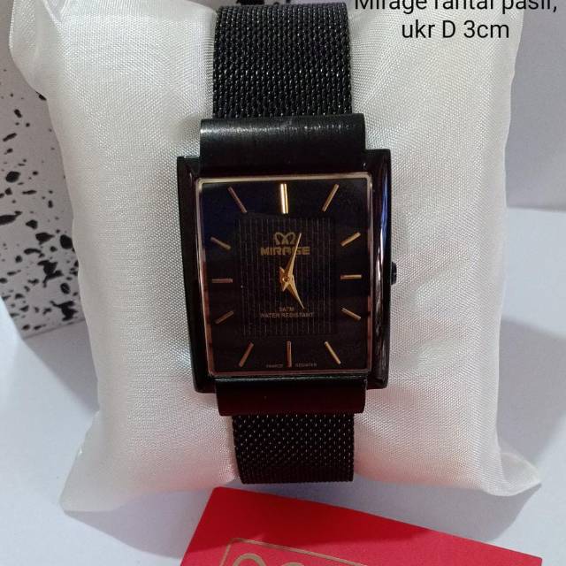 Jam Tangan Wanita Original Mirage Rantai Pasir Stainlees Steel