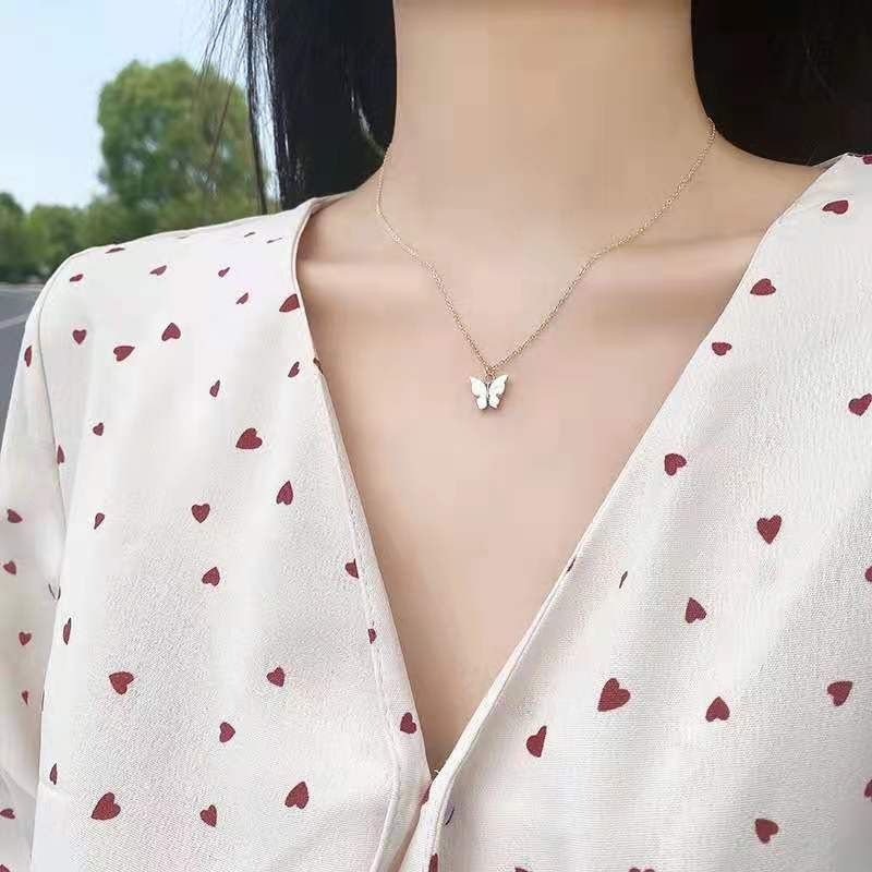 Kalung Rantai Liontin Butterfly Kupu Kupu Warna