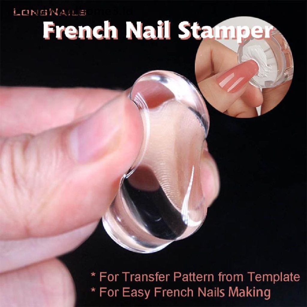 Set Stamper Scraper Bahan Silikon Jelly Bentuk Bunga Geometris Untuk Nail Art