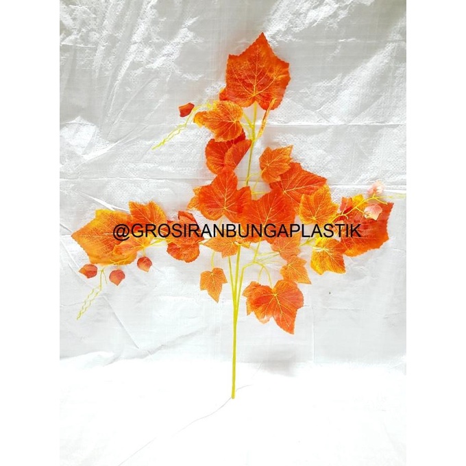 Daun Artificial/Daun Hias/Daun Plastik/Daun Dekorasi/Anggur Orange