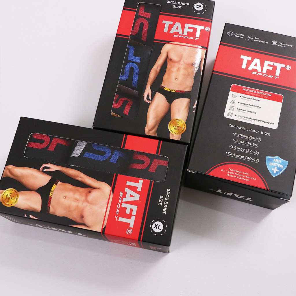 Taft - 6pcs Celana Dalam Pria Segitiga Cd Cowok Karet Boxer Besar TM 1113 2BOX thumbnail 6