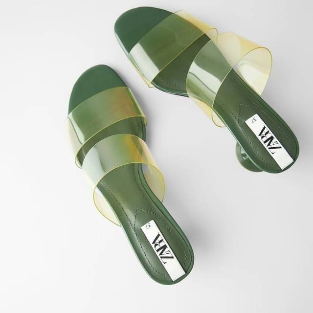 zara green mules