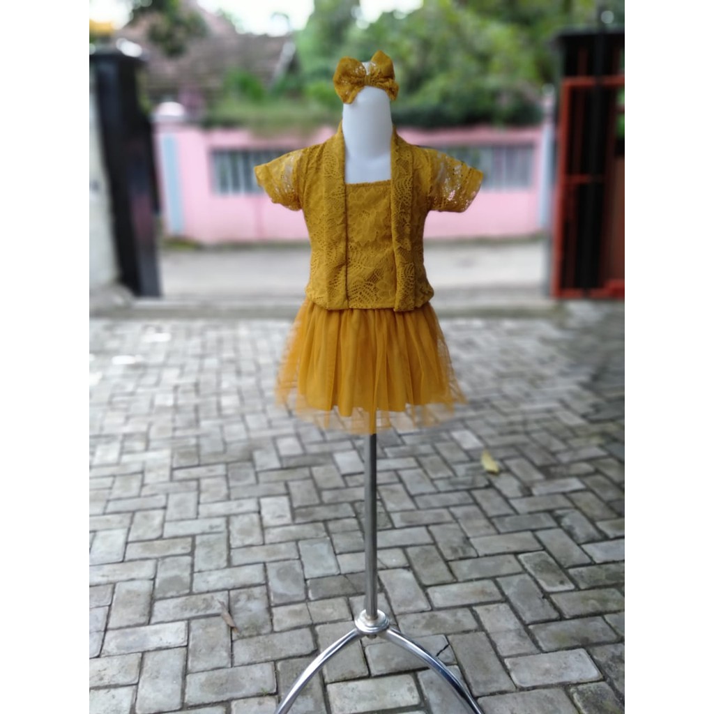 TUTU DRESS ANAK 5-7 TAHUN WARNA GOLD {READY STOK}