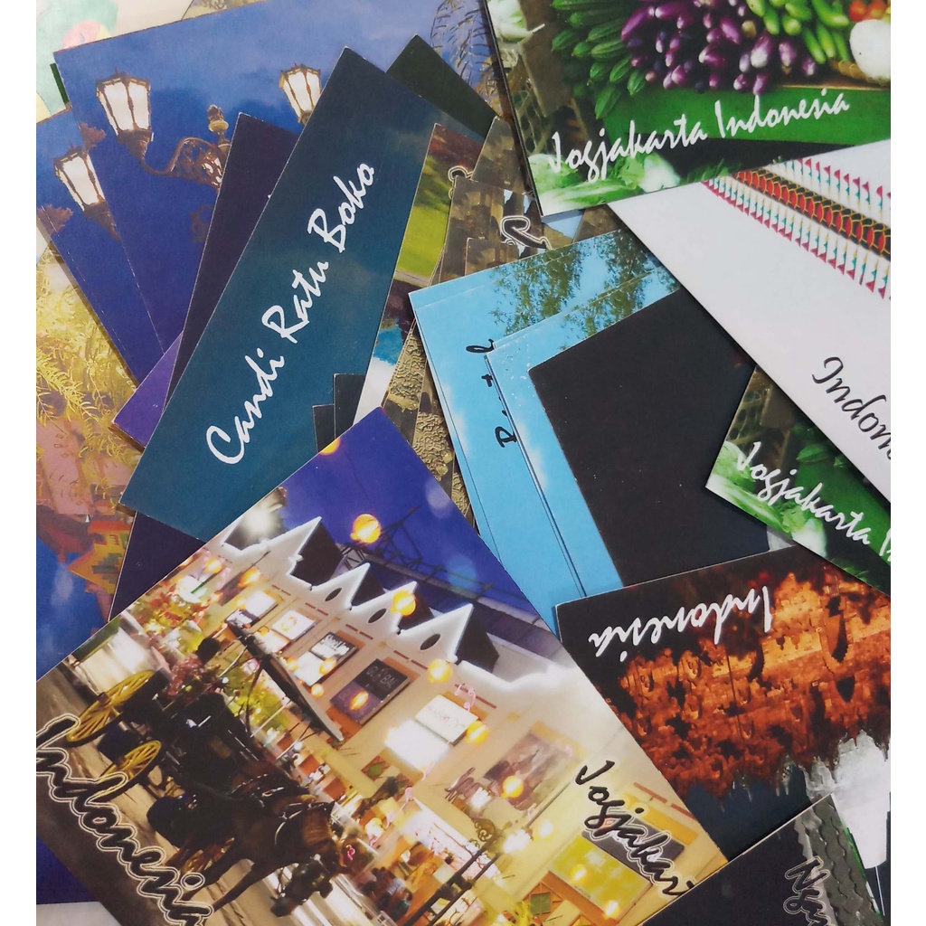 

8 KARTU POS JOGJA INDONESIA POSTCARD MOTIF CAMPUR