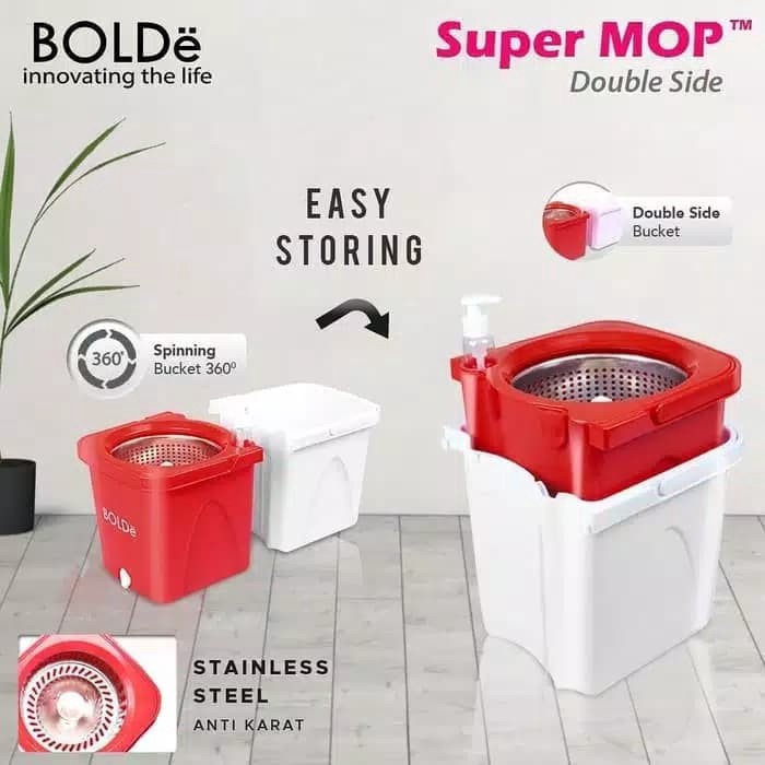 BOLDe Super Mop Double Side Pel Ember Bisa Dilepas Air Kotor Terpisah Doubleside