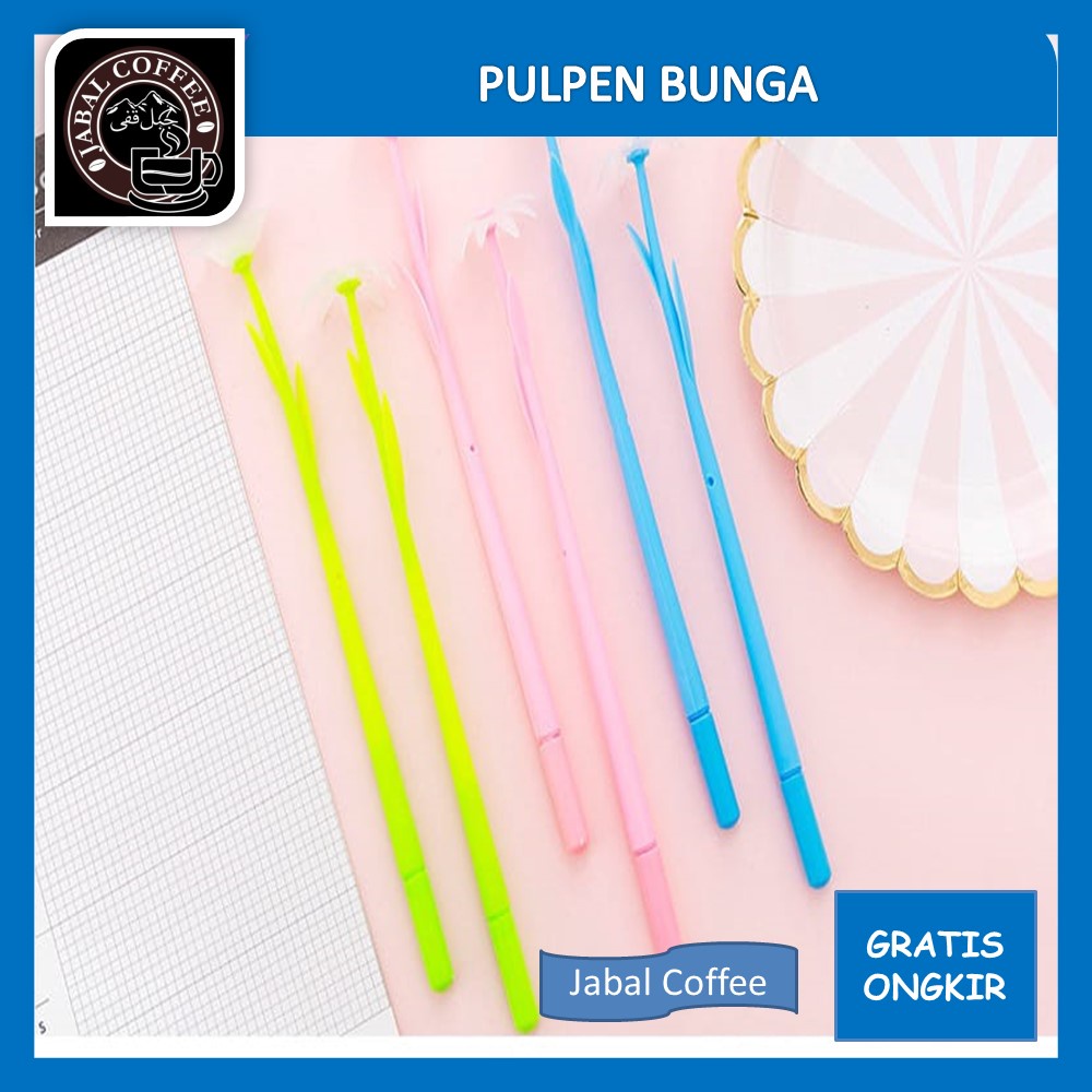 Pulpen Flower / Pulpen Bunga 12 Pcs / Pulpen gel / Ballpoint Flower / Pena Gel Motif Bunga Matahari