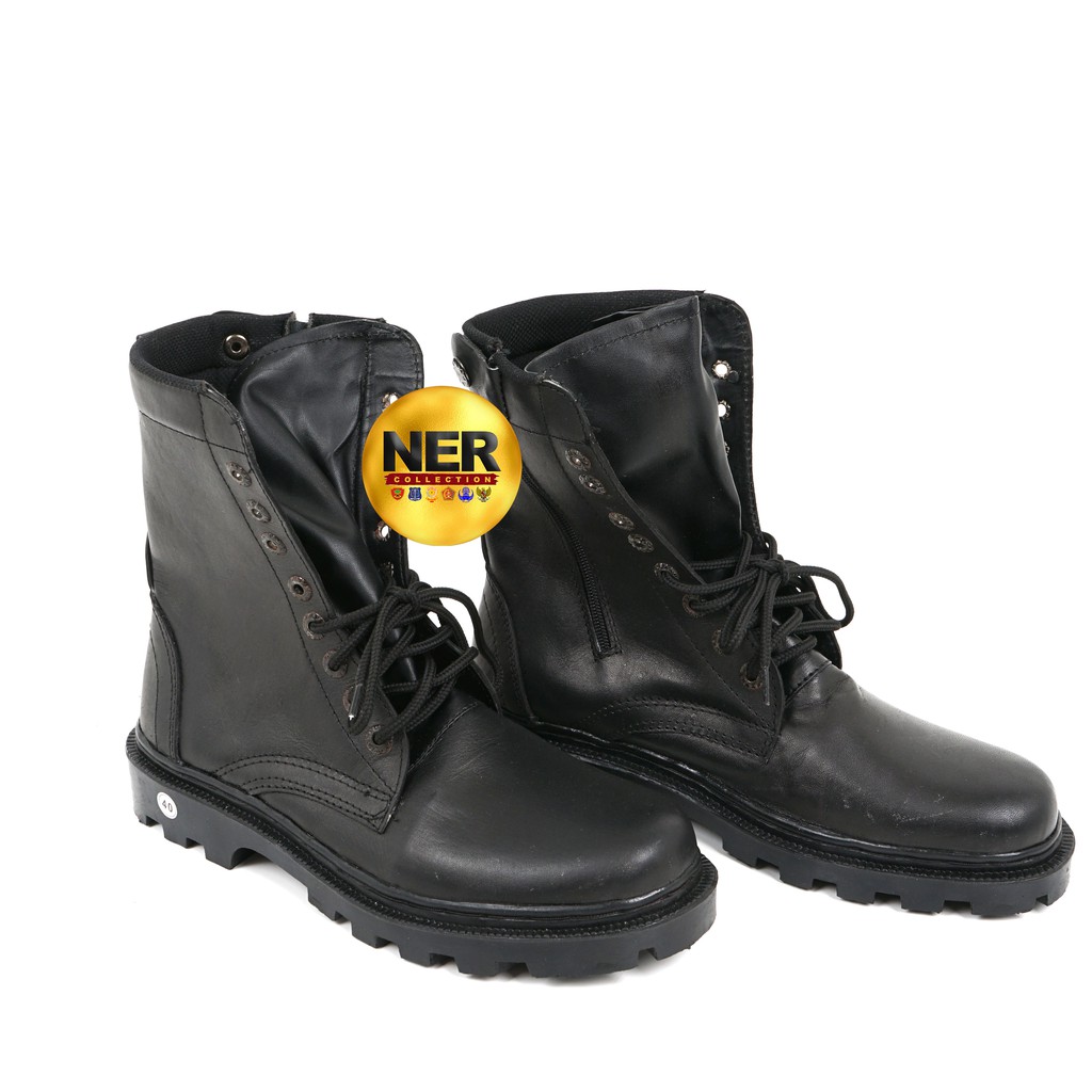 Sepatu PDL sleting kulit/ pdl kulit/ sepatu boots kulit