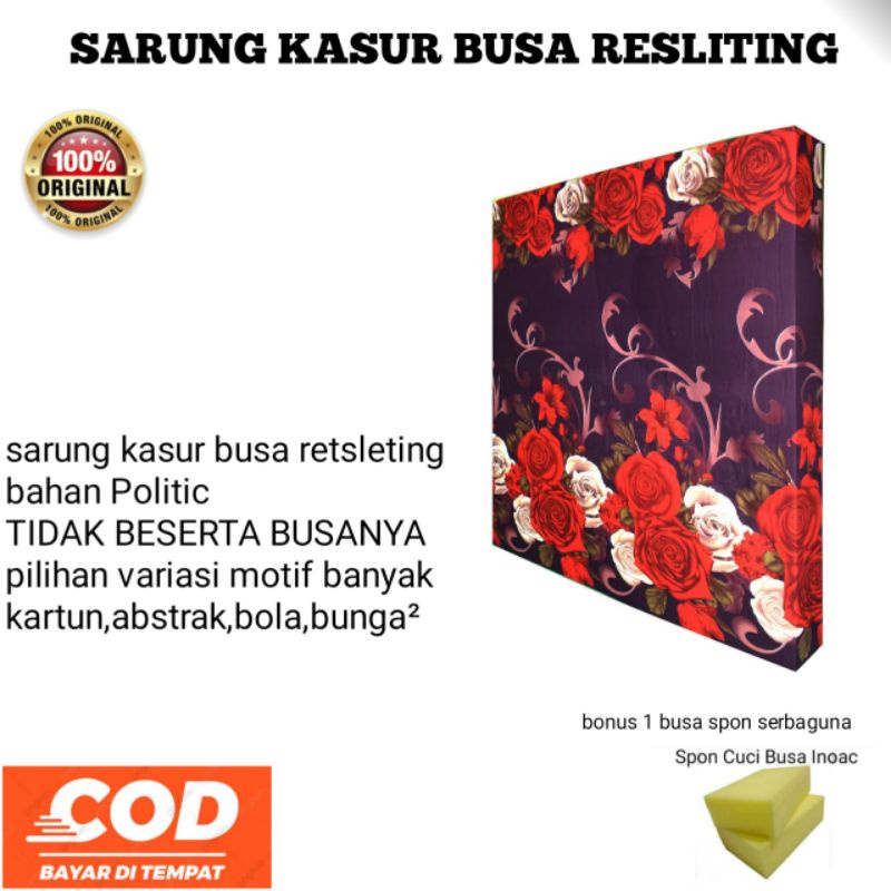 Sarung kasur busa retsleting motif kartun dan club bola tebel 20cm size 180,160,145,120,90,80//Sarun