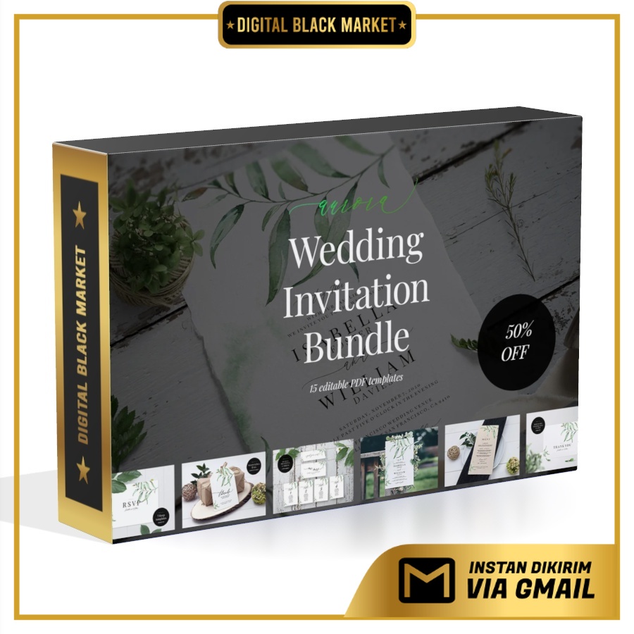 Aurora Wedding Invitation Bundle - Photoshop &amp; Illustrator