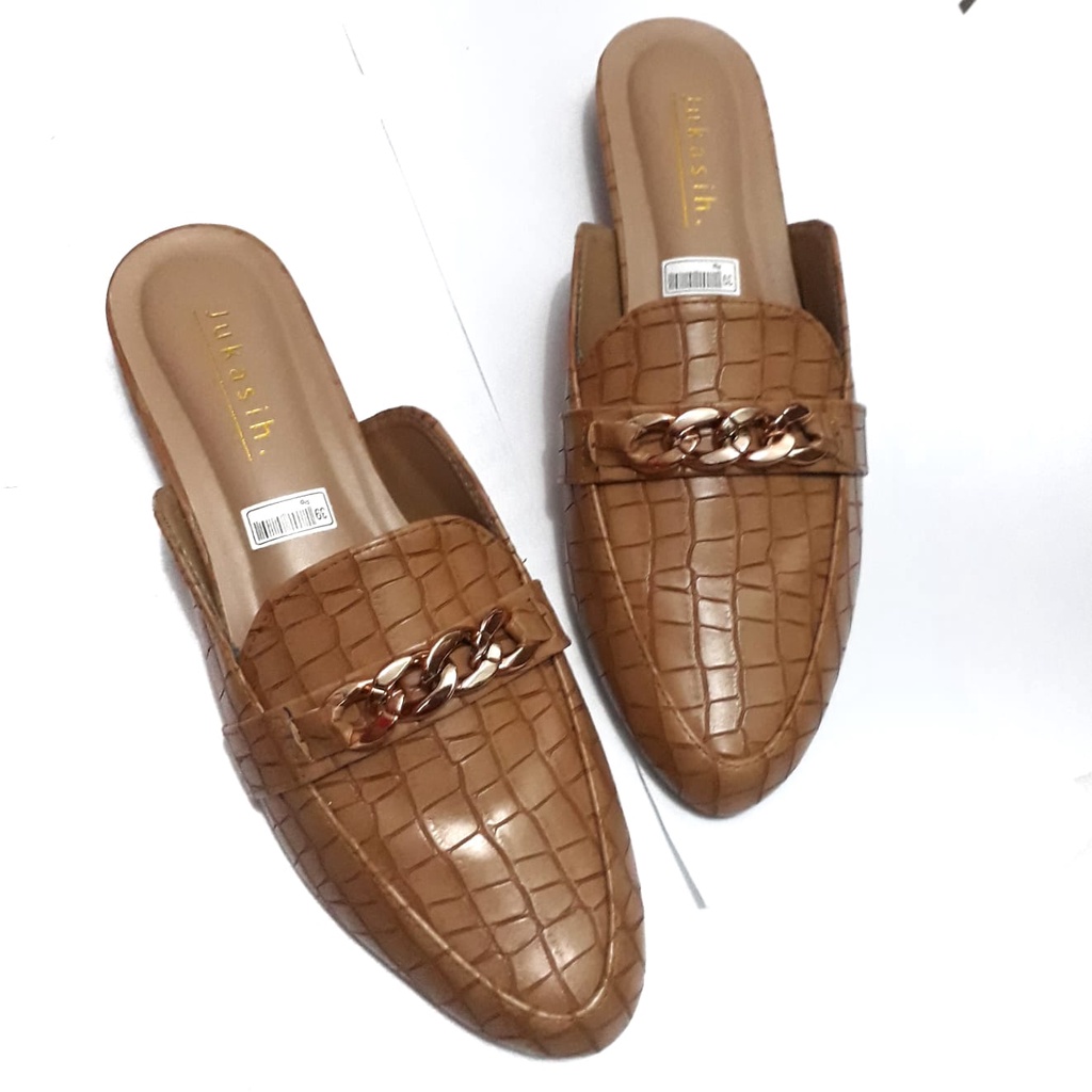 jukasih - diana croco mules wanita 2 cm sandal terbaik acara resmi indoor