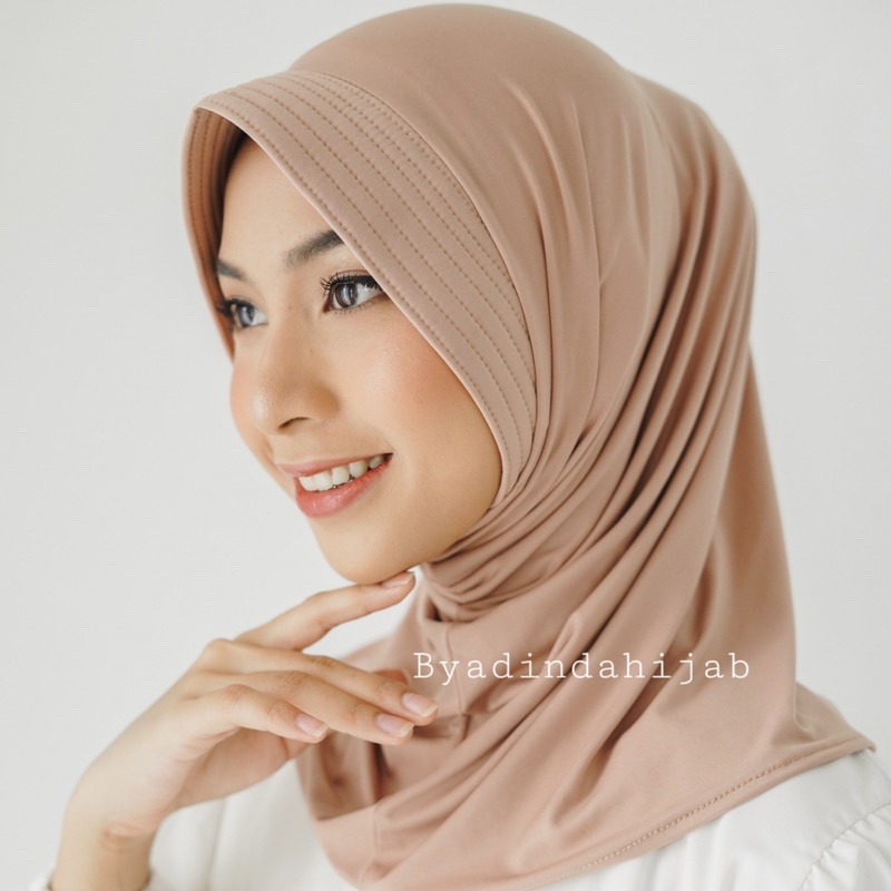 𝐁𝐘 𝐀𝐃𝐈𝐍𝐃𝐀 Hijab Sport Bergo Voly Jilbab instant adiba Jersey Polos Jokowi