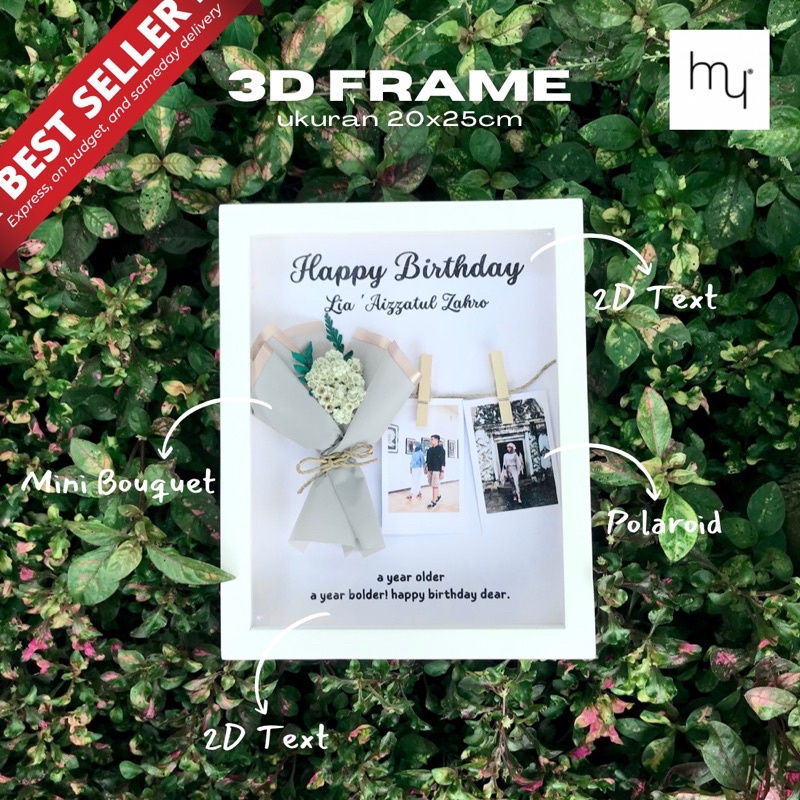 HOOMEY - 3D Frame | Mahar Emas | Frame Mahar Emas | Mahar Pernikahan | Mahar Acrylic | Mahar Uang | 