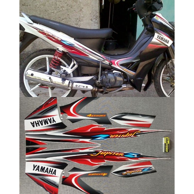 STIKER STRIPING JUPITER Z 2005 HITAM PUTIH