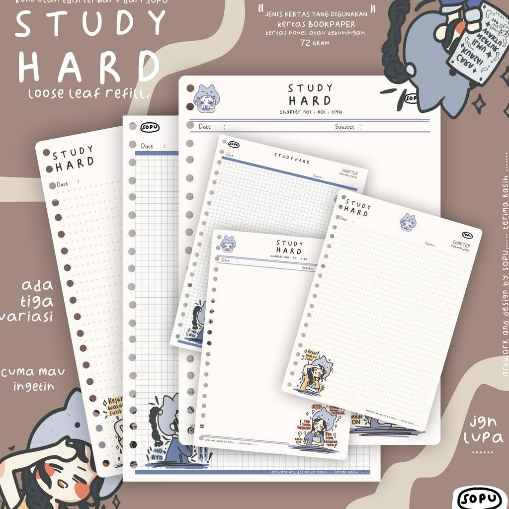 

Super Testimoni ISI ULANG LOOSE LEAF REFILL KERTAS BINDER B5A5 BY SOPU EDISI STUDY HARD