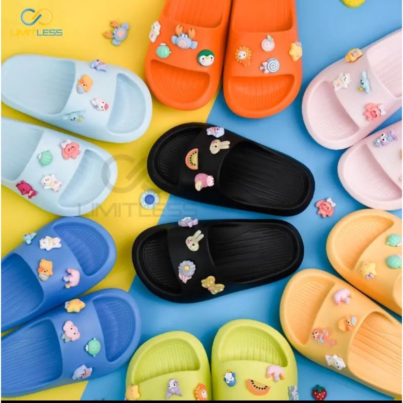 Sandal Selop Anak Karakter 3D Sendal Anak Cewek Slip On Lucu