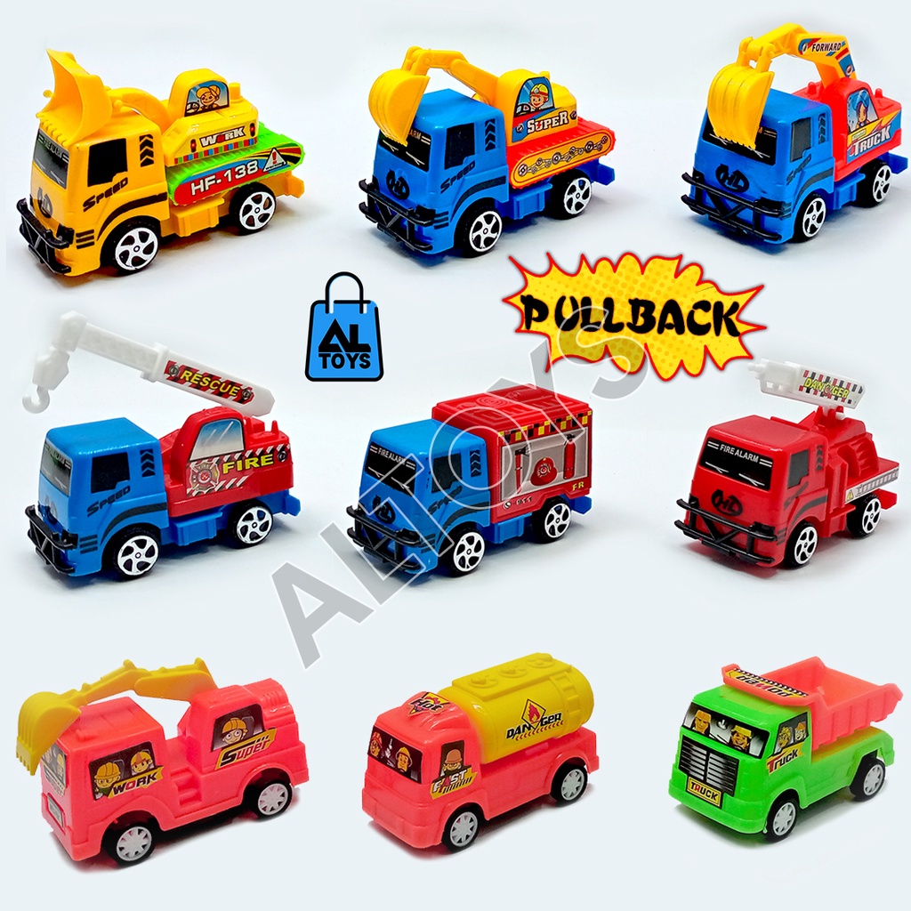 Mainan Mobil Truck Konstruksi Set Murah Dump Truck / Pemadam / Crane / Molen Mainan Mobil Truck Contruksi Mobil Pemadam Satu Set