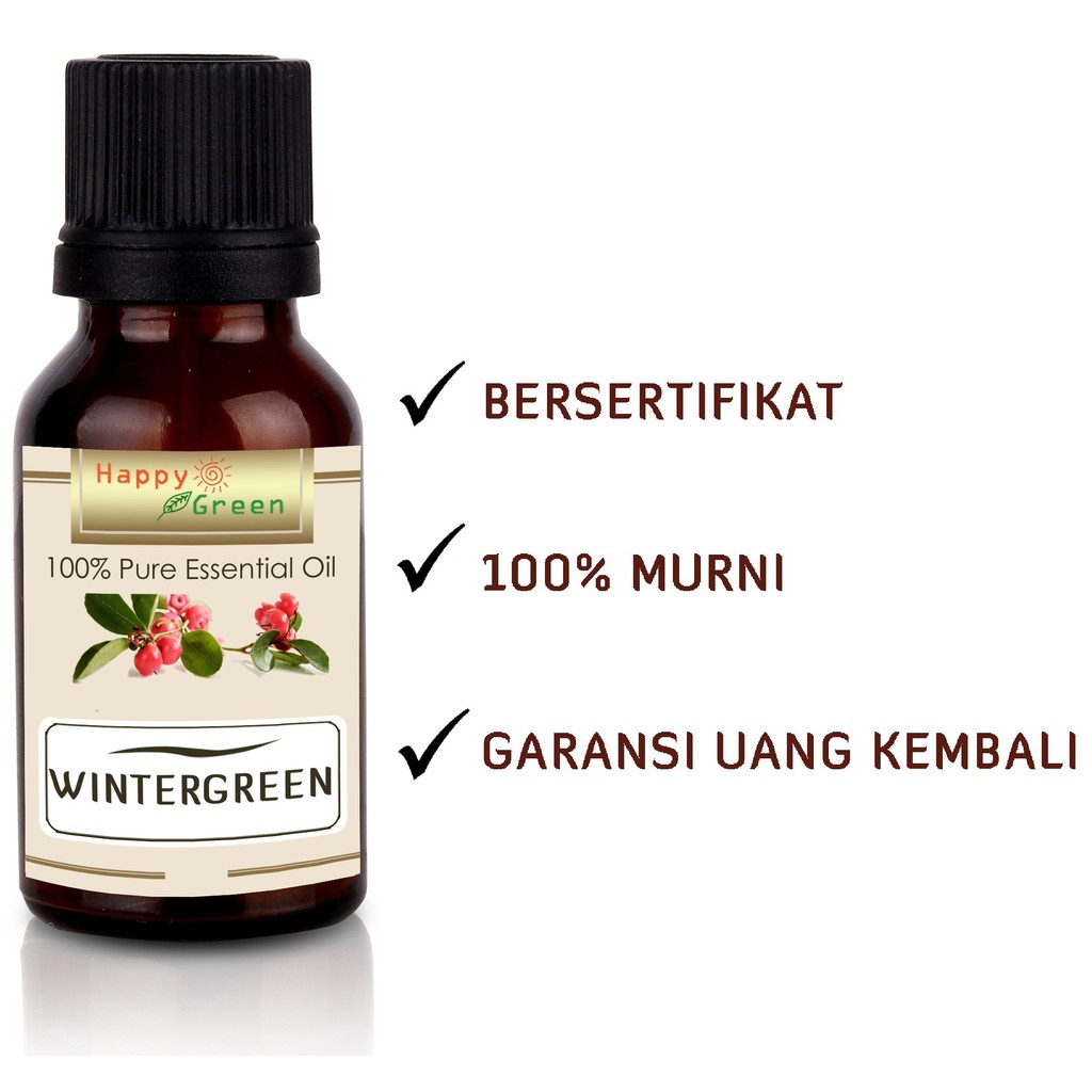 Happy Green Wintergreen Essential Oil - Minyak Gandapura Gaultheria procumbens