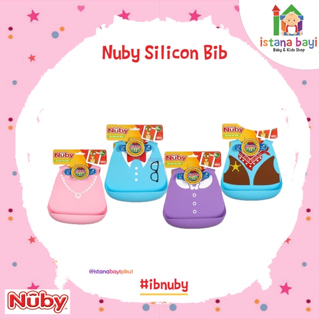 Nuby 3D Silicone Baby Bib - Celemek bayi