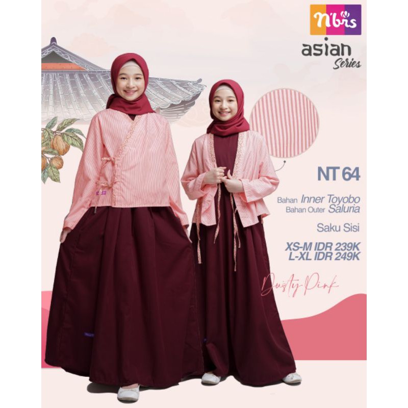 Nibras Teen Nt 064 / Gamis Remaja Nibras / Gamis Toyobo / Gamis Katun Anak / Baju Remaja Anak