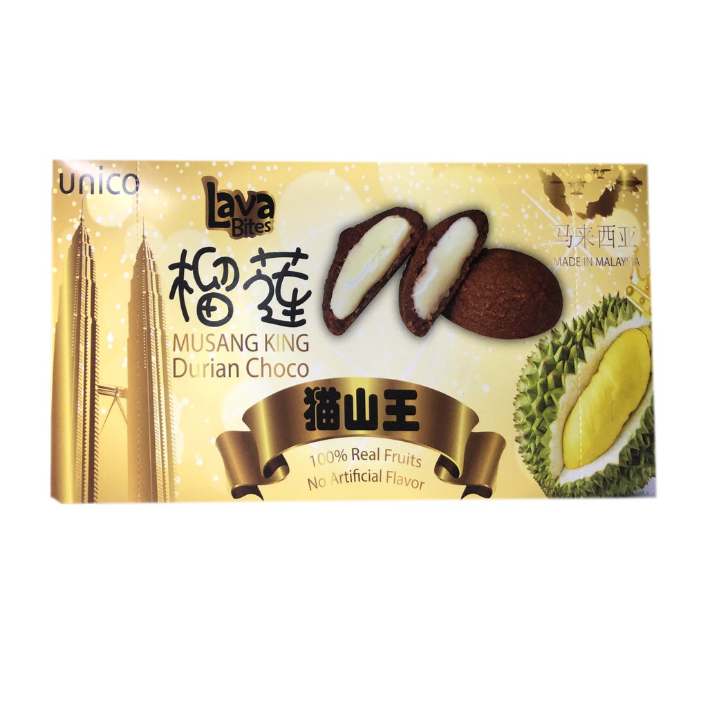 Unico Lava Bites Hazelnut Milk Choco Coklat Belgian Hazelnut Musang King Uniko