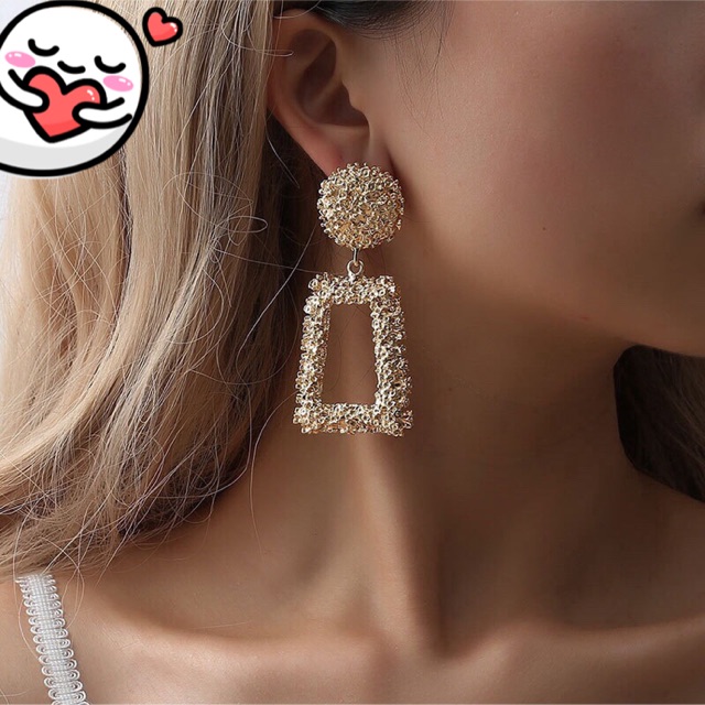 Anting korea trapesium panjang