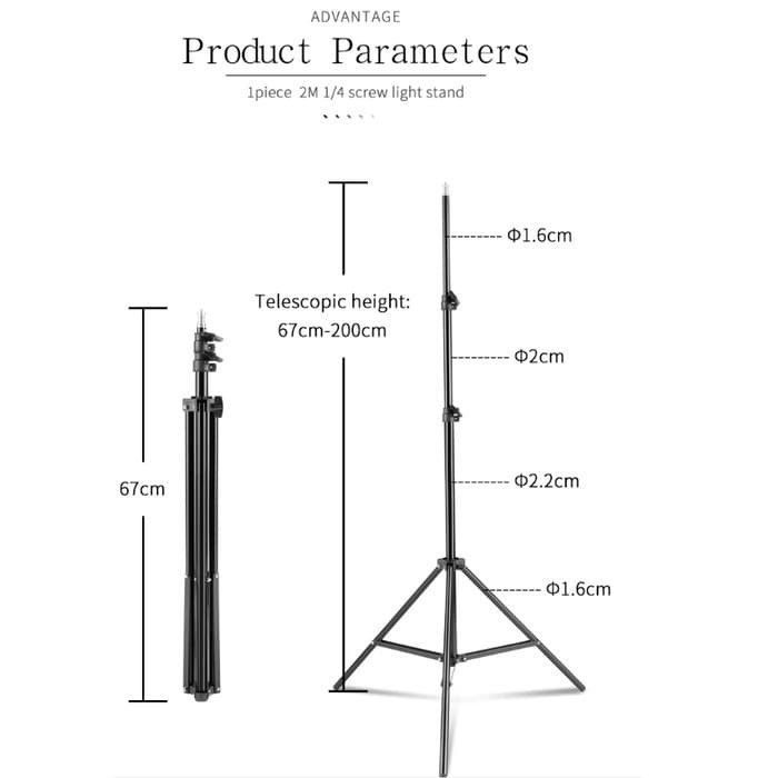 TRIPOD 2 METER TRIPOD FOR RINGLIGHT TRIPOD STAND KAMERA + PACKING