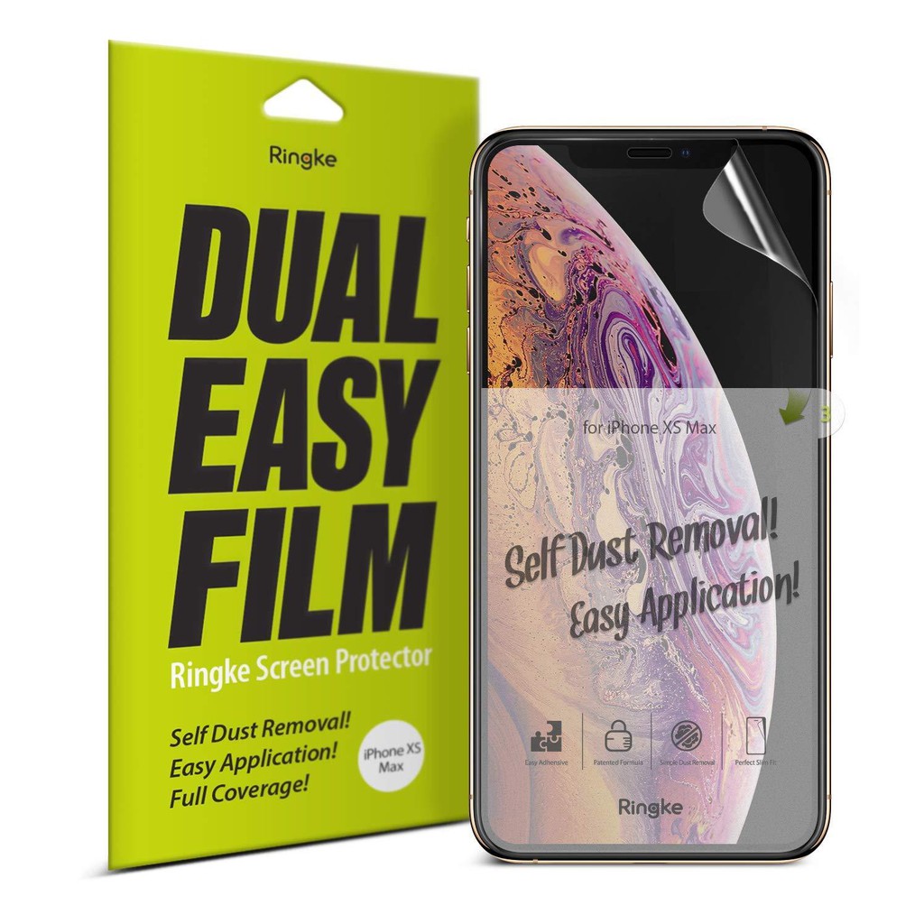 Ringke Dual Easy Full Coverage Screen Protector Iphone XS Max (2 pack)