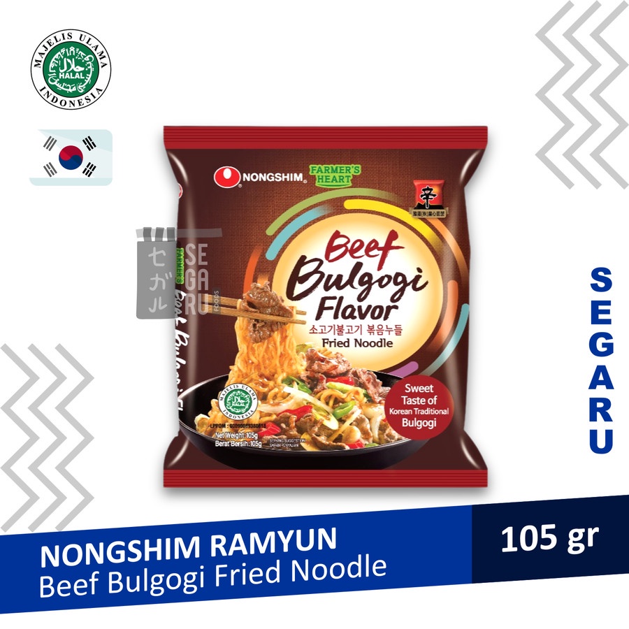 Nongshim Bulgogi Korean Fried Noodle Mie Instant Korea Halal MUI