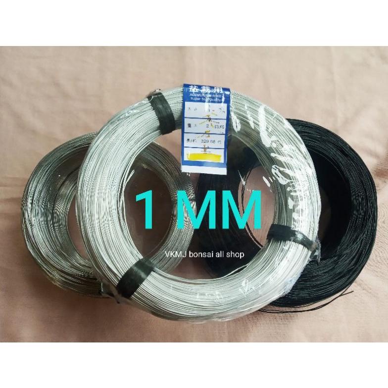 

kawat bonsai alumunium SILVER, DOFF, HITAM ecer 1mm per meter