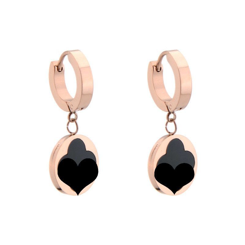 Anting hoop jepit clover bulat titanium anti karat korean style model terbaru - ercassia