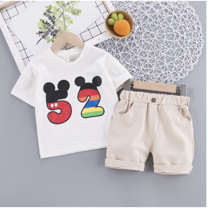 babyfit baju setelan anak cowok set model tas dengan celana pendek chino shorts sy-m13