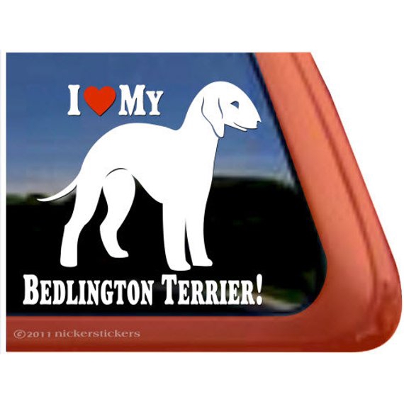 I Love My Bedlington Terrier Adhesive Vinyl Bedlington Terrier