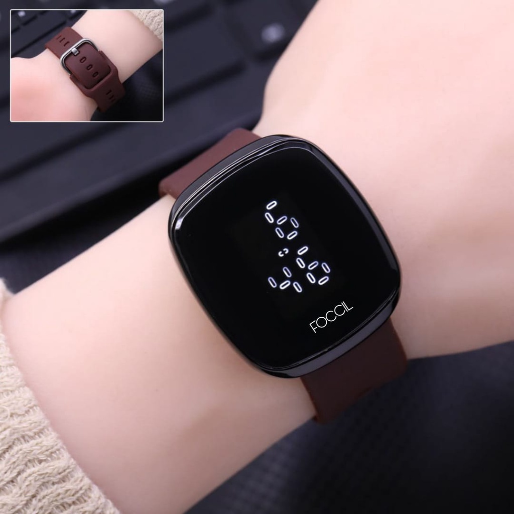 BISA COD JAM TANGAN WANITA ELEGAN CEWEK LED WATCH STRAP RUBBER DIGITAL FS40