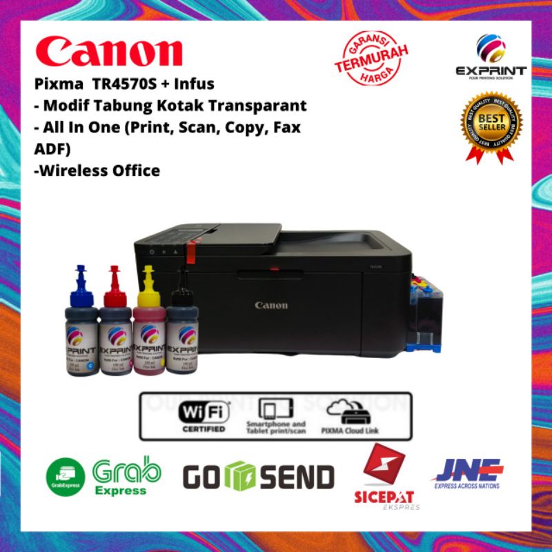 Printer Canon Pixma TR4570s +infus (print scan copy fax ADF wifi)