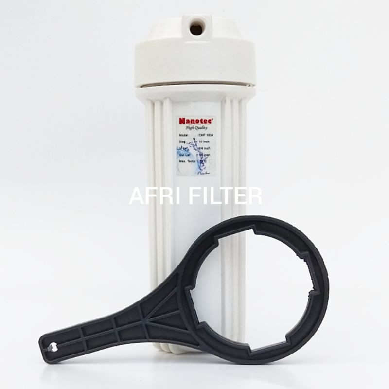 Housing Filter Air 10&quot; drat 1/4&quot; Putih Susu