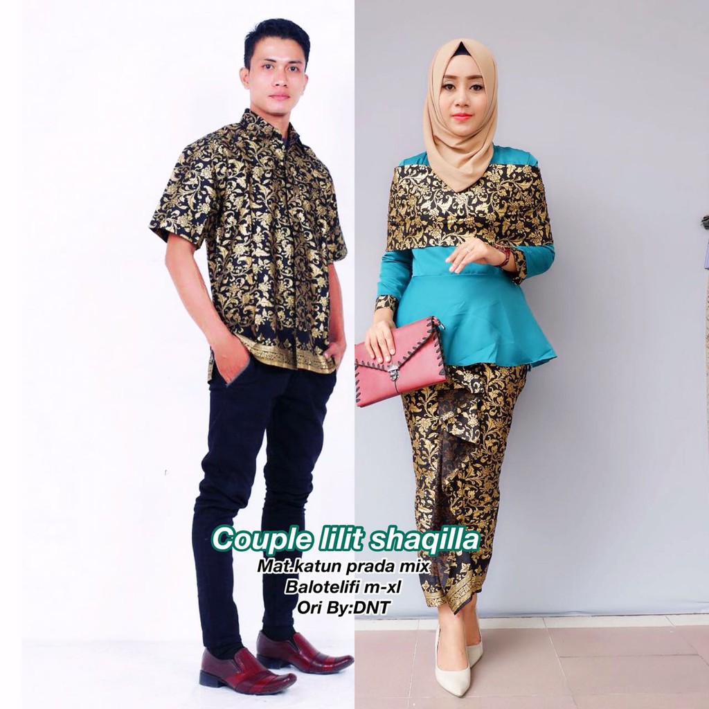 Sarimbit Batik Anggun Couple Lilit Shaqilaa Kemben - Warna Merah, Tosca, Late, Biru, Kuning - M L XL