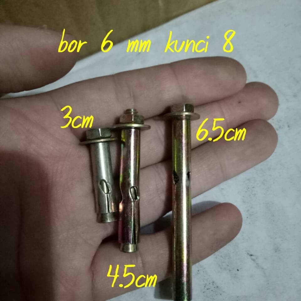 Jual Dynabolt 6 x 45 baut beton bor 6 mm