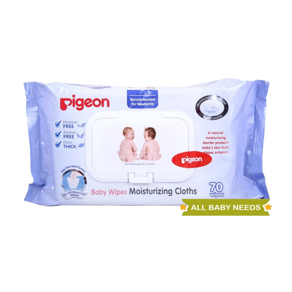 Pigeon Baby Moisturizing Cloths 70 Wipes Tisu Basah Pelembap Paraben Free Wet Tissue Lanolin Shopee Indonesia