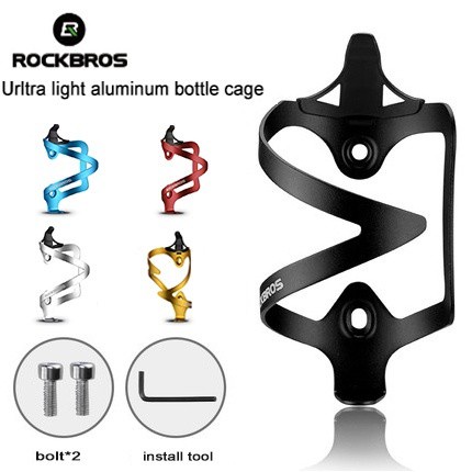 YGRETTE - Rockbros Holder Botol Minum Sepeda Aluminium Bilateral Design Bottle Cage Bicycle Bike Water Alloy