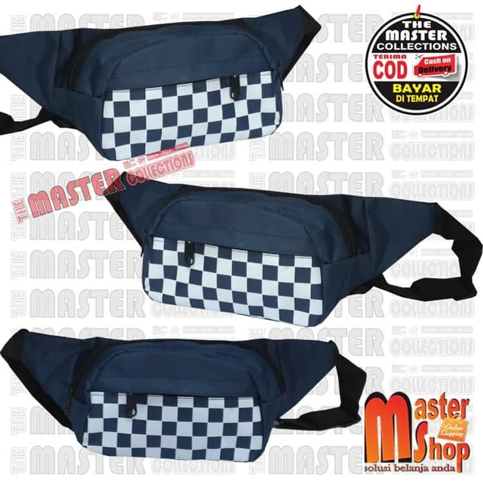 Tas slempang motif catur / selempang weistbag / waistbag pinggang baru