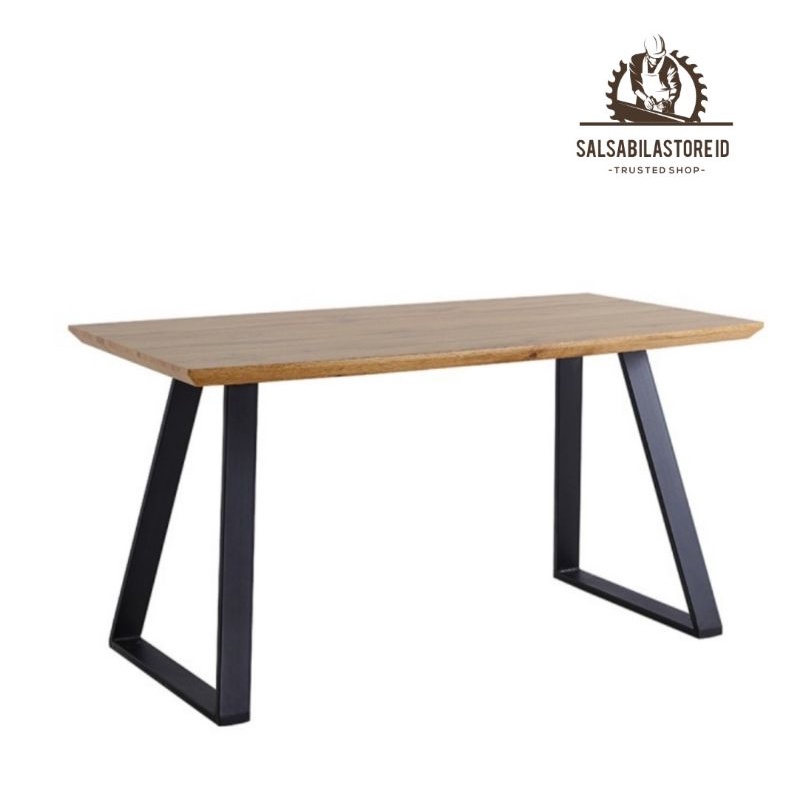 Meja kerja/meja kantor kayu jati asli kaki besi hollow/termurah